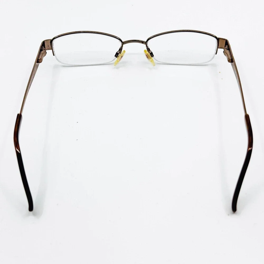 Eddie Bauer Eyeglasses Frames Women Brown Semi Rimless Oval 50-18-135